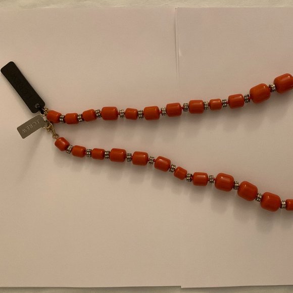 NWT J Crew orange and crystal bead necklace - Picture 2 of 5